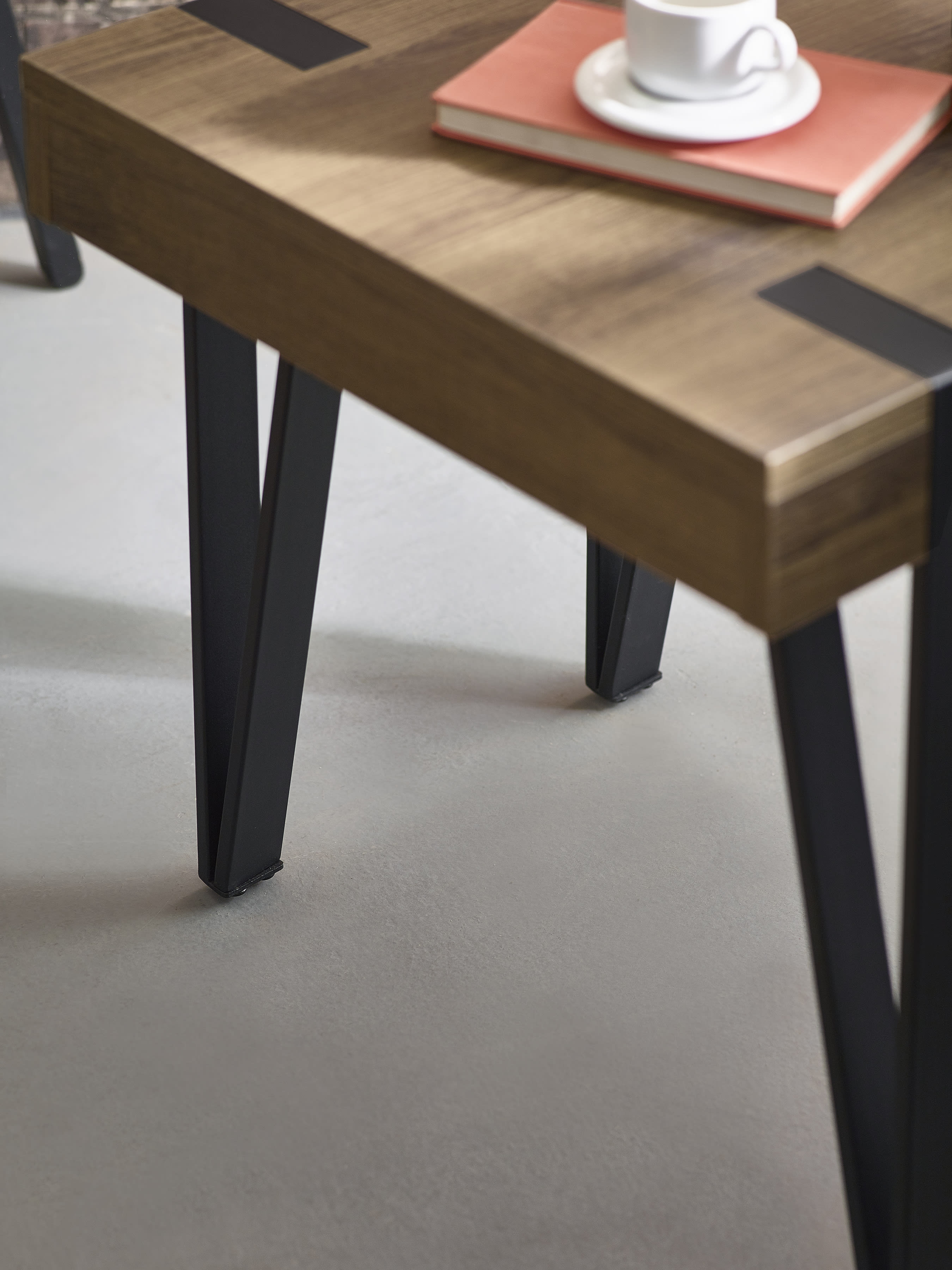Troy 50cm Side Table – Rustic Wood Effect
