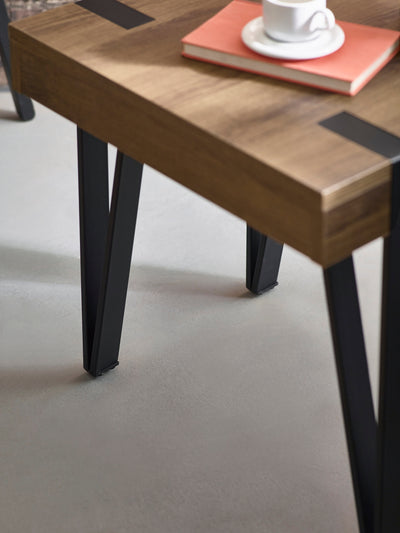 Troy 50cm Side Table – Rustic Wood Effect