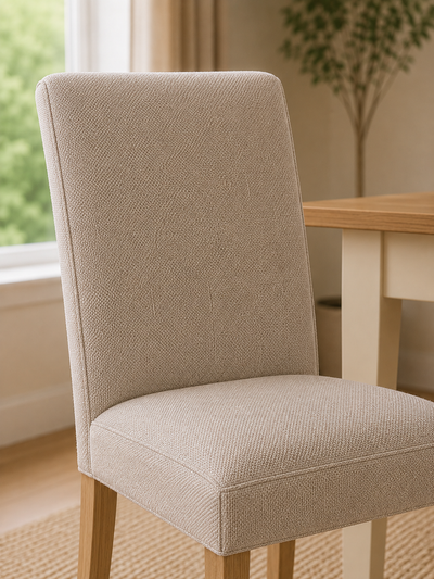 Valencia Upholstered Dining Chair (Set of 2) – Cream Chenille
