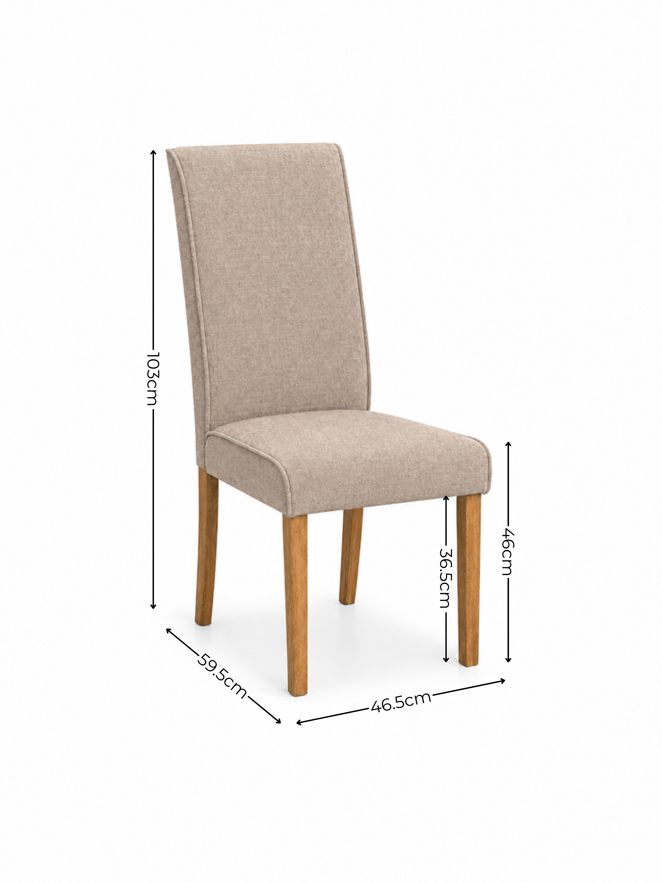 Valencia Upholstered Dining Chair (Set of 2) – Cream Chenille
