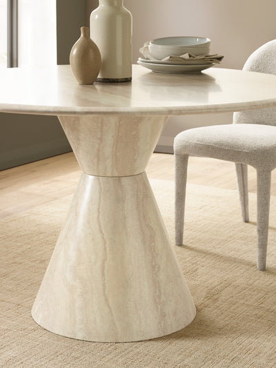 Verona Round Pedestal 4 Seater Dining Table – Cream Marble Effect