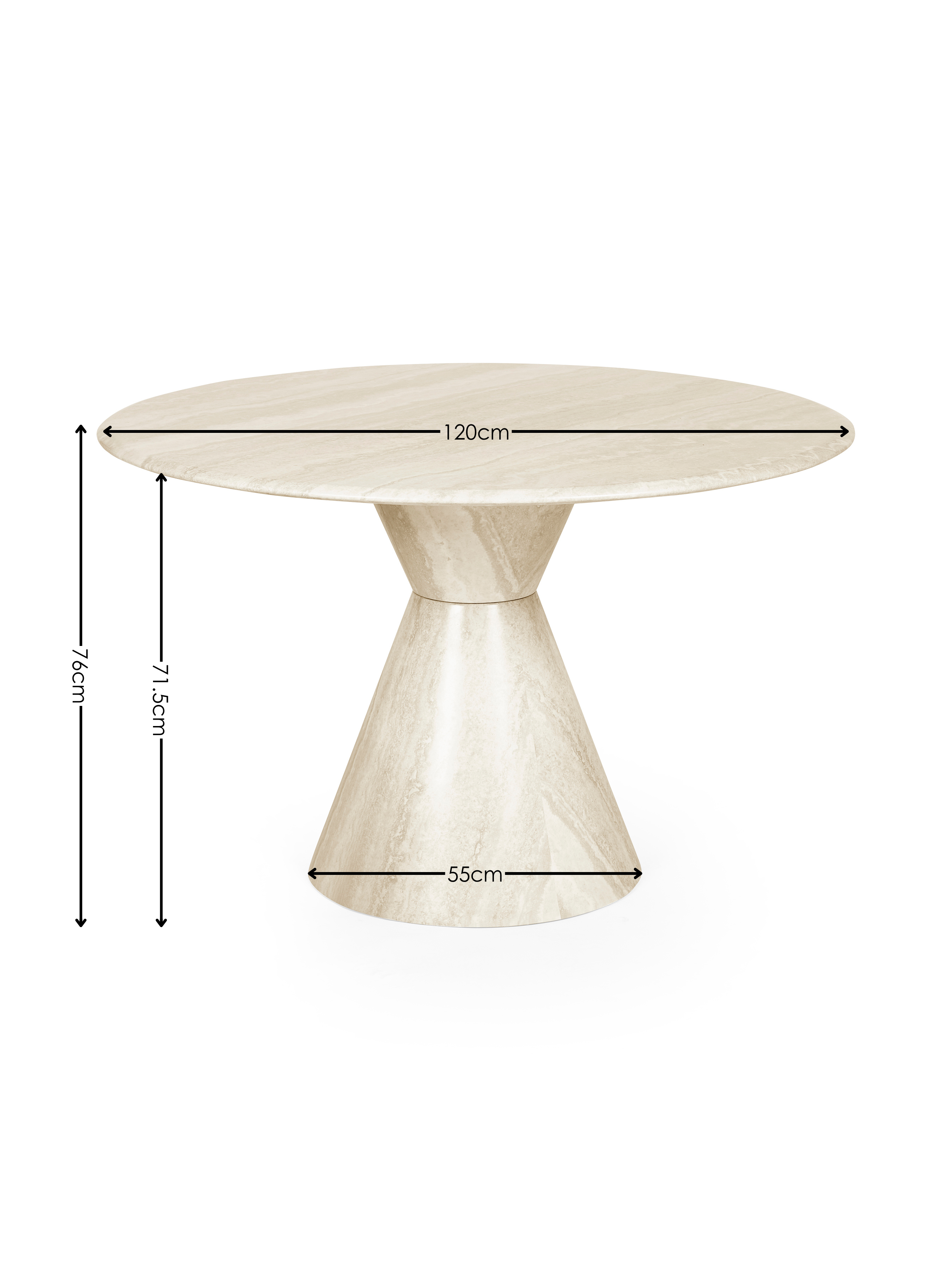 Verona Round Pedestal 4 Seater Dining Table – Cream Marble Effect