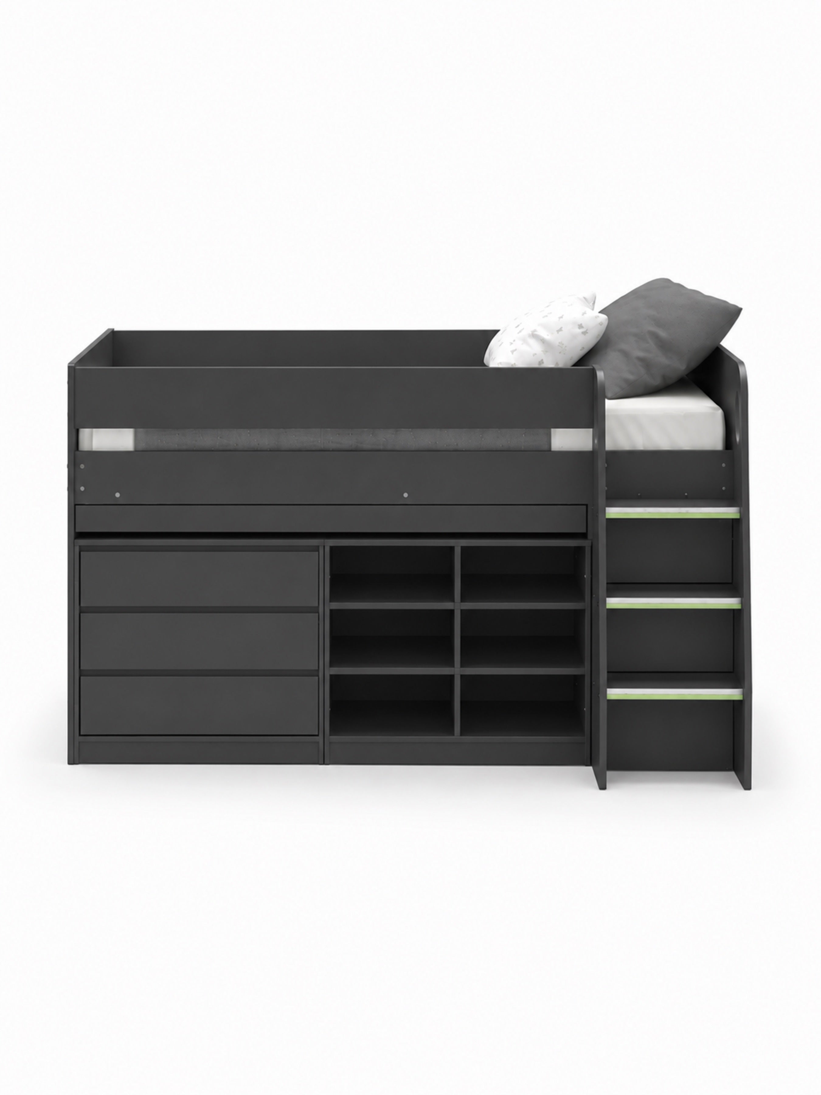 Vespa Mid Sleeper Bed with Desk – Anthracite