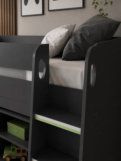 Vespa Mid Sleeper Bed with Desk – Anthracite
