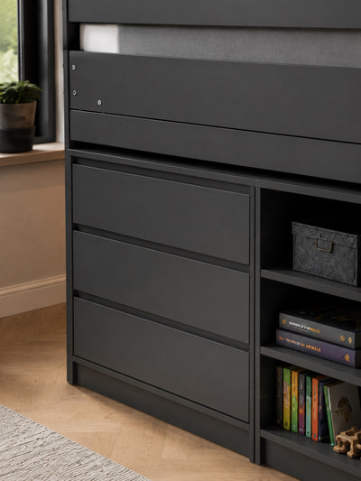 Vespa Mid Sleeper Bed with Desk – Anthracite