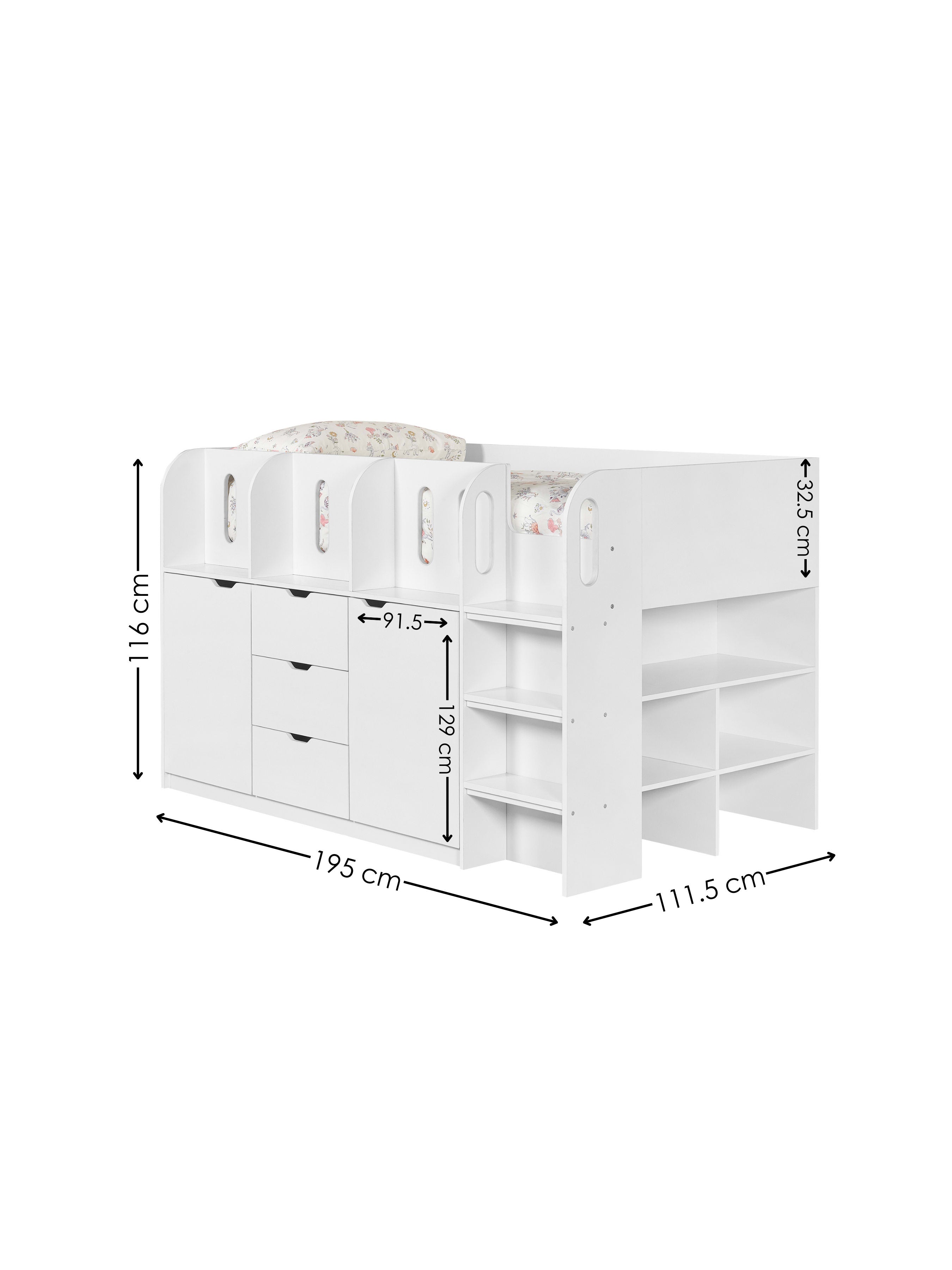 Vision Mid Sleeper Bed – White