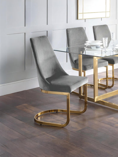 Vittoria Cantilever Dining Chairs - Grey (Set Of 2)