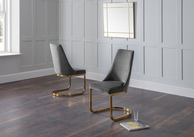 Vittoria Cantilever Dining Chairs - Grey (Set Of 2) – Julian Bowen, view 2