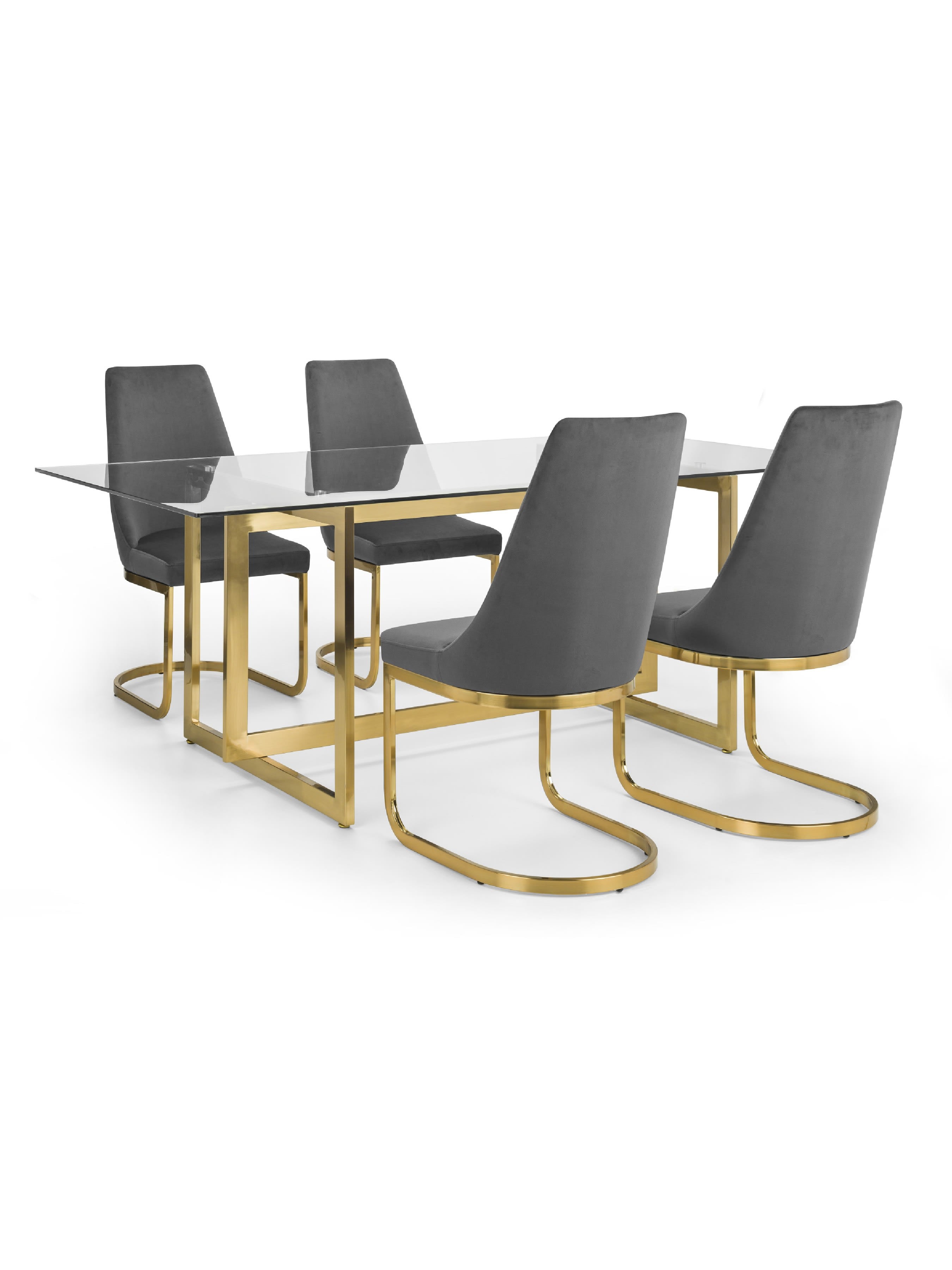 Vittoria Cantilever Dining Chairs - Grey (Set Of 2)