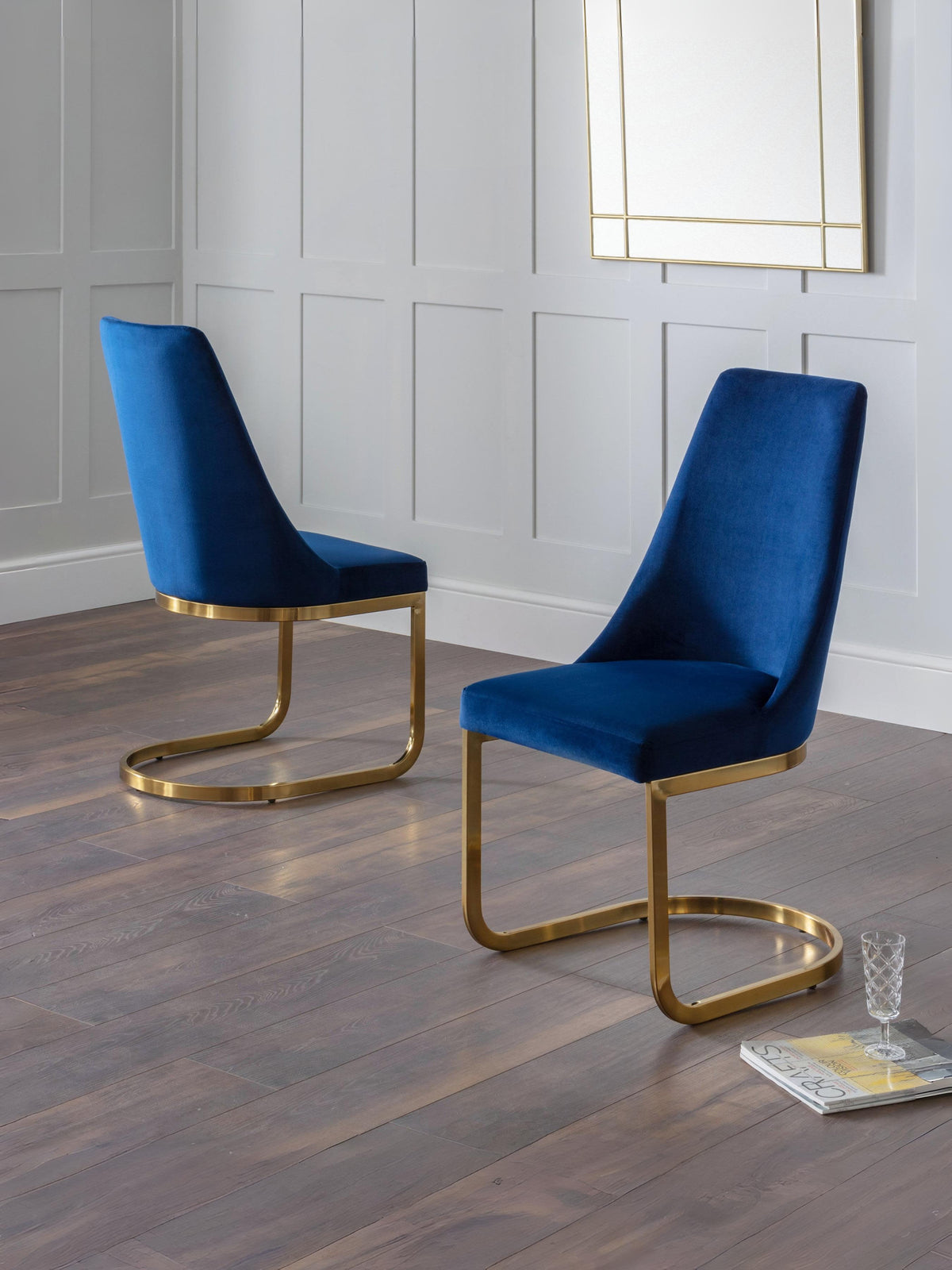 Vittoria Cantilever Dining Chairs - (Blue Set Of 2)