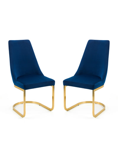 Vittoria Cantilever Dining Chairs - (Blue Set Of 2)