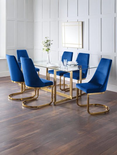 Vittoria Cantilever Dining Chairs - (Blue Set Of 2)