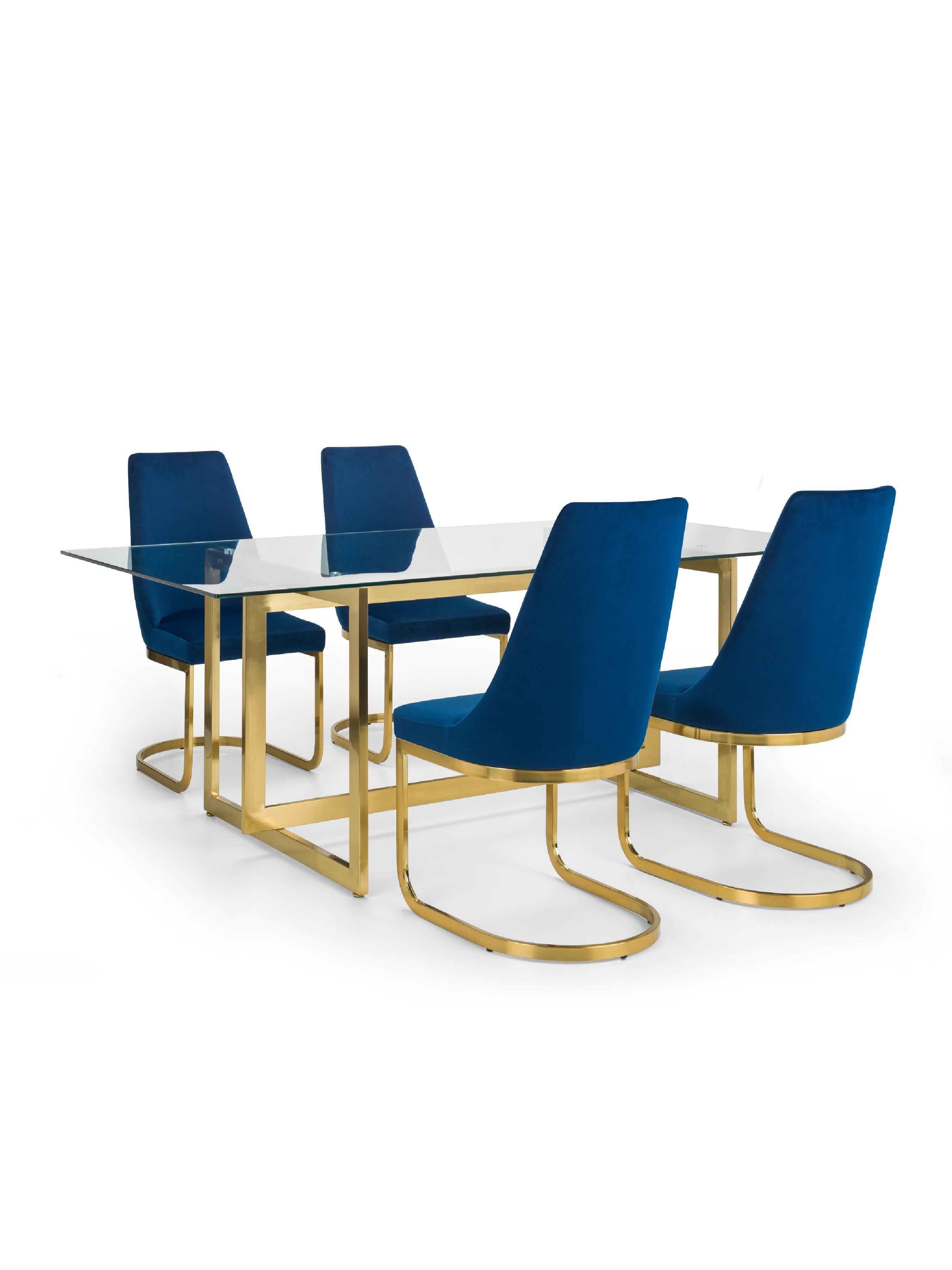 Vittoria Cantilever Dining Chairs - (Blue Set Of 2)