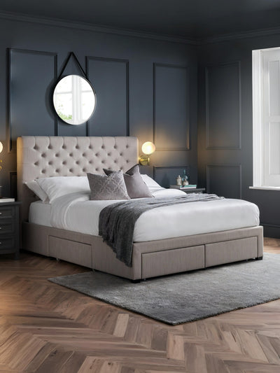 Wilton 4 Drawer Bed - Grey Linen