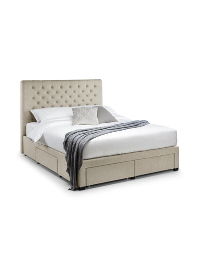 Wilton 4 Drawer Bed – Oatmeal Beige Linen – Oatmeal Linen