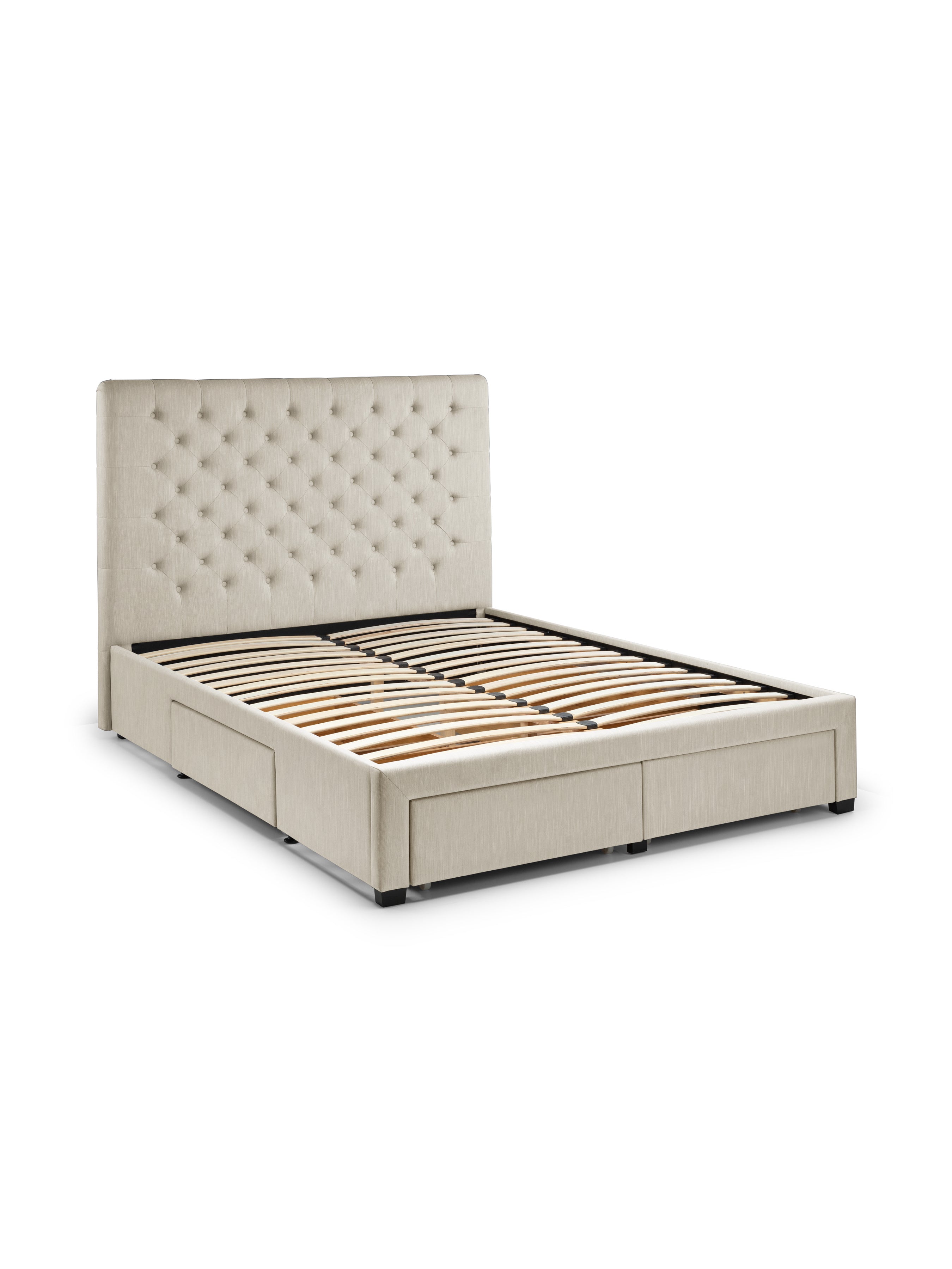 Wilton 4 Drawer Bed – Oatmeal Beige Linen – Oatmeal Linen