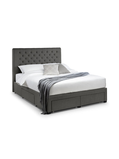 Wilton 4 Drawer Bed – Dark Grey Linen