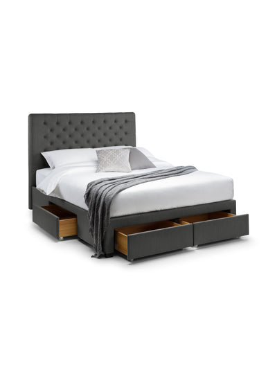 Wilton 4 Drawer Bed – Dark Grey Linen