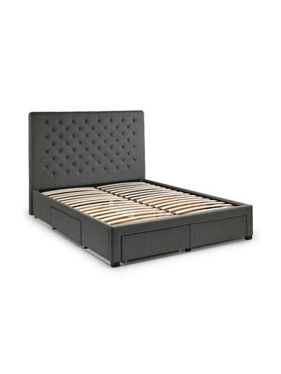 Wilton 4 Drawer Bed – Dark Grey Linen