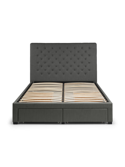 Wilton 4 Drawer Bed – Dark Grey Linen