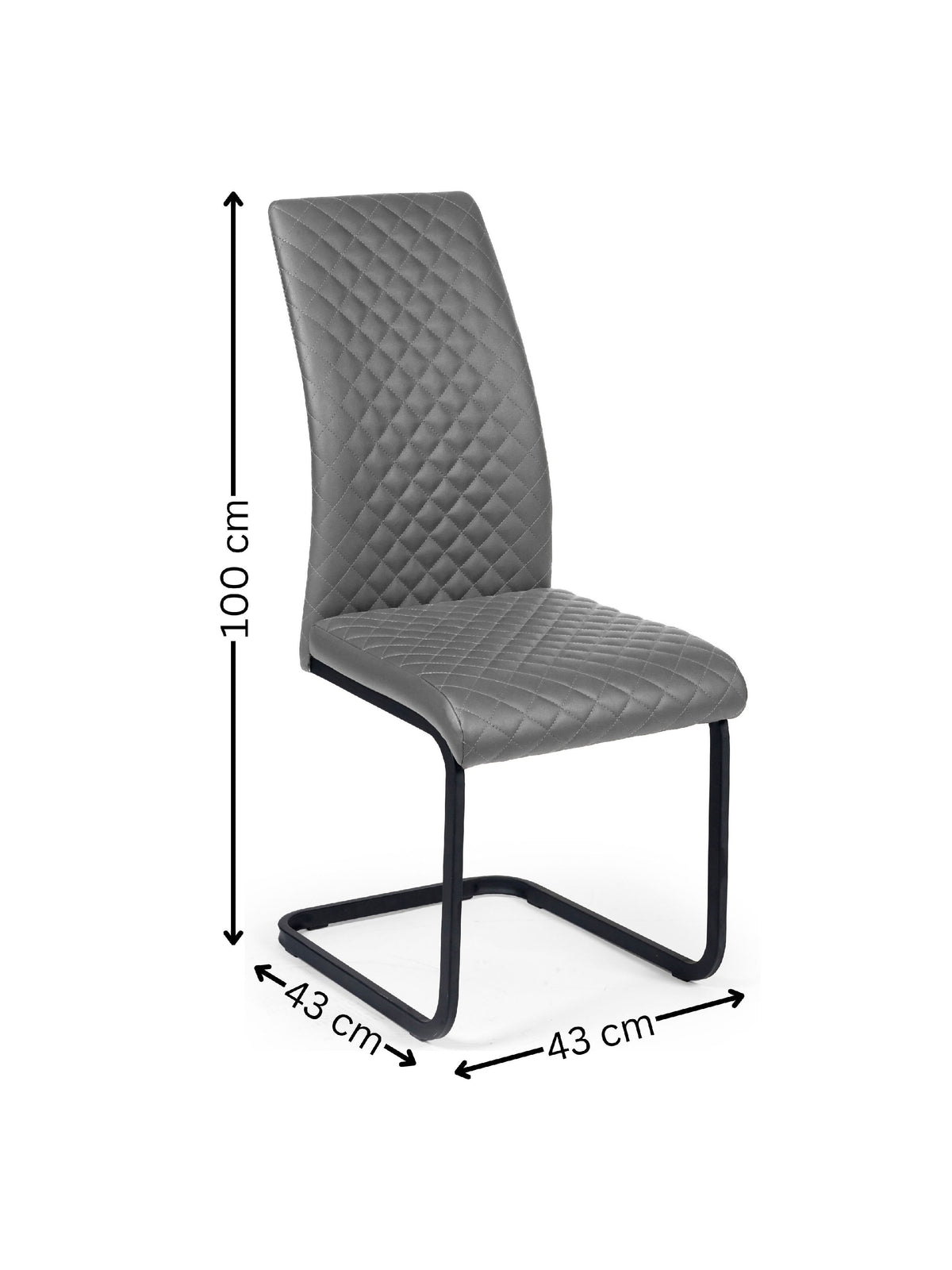 Xavier Grey Upholstered Cantilever Dining Chairs (Set of 4)