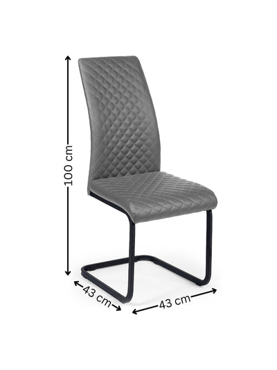 Xavier Grey Upholstered Cantilever Dining Chairs (Set of 4)