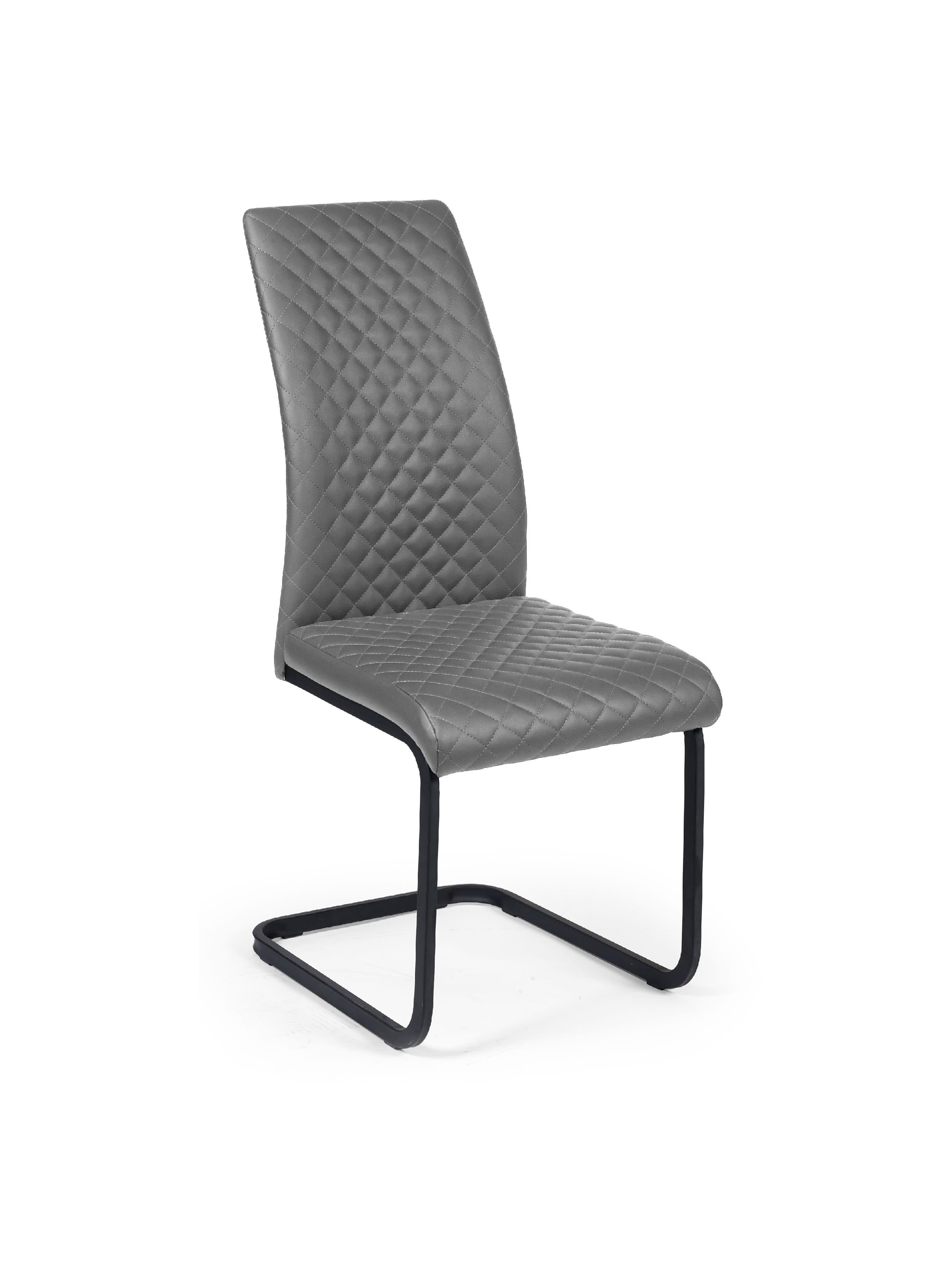 Xavier Grey Upholstered Cantilever Dining Chairs (Set of 4)