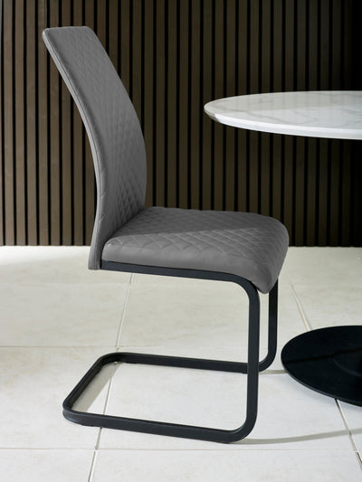 Xavier Grey Upholstered Cantilever Dining Chairs (Set of 4)