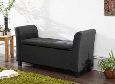Verona Window Seat Charcoal Fabric – GFW