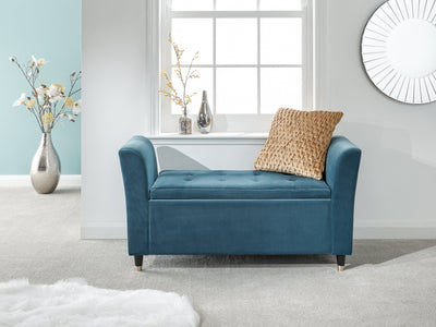 Genoa Window Seat Teal Fabric – GFW, view 2