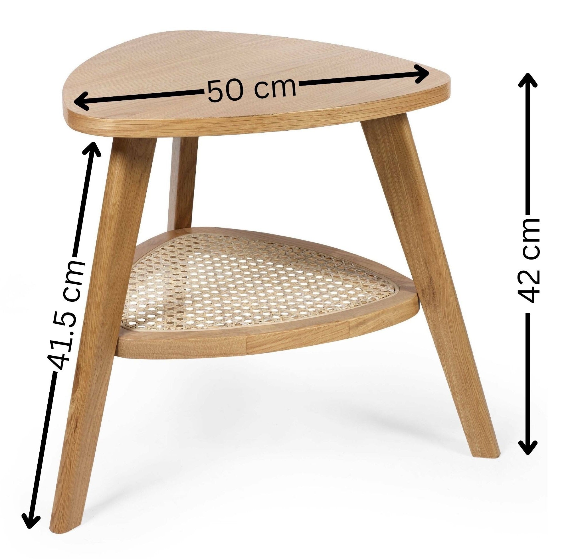 Vera Oak Triangular Side Table with Shelf – Julian Bowen, view 3
