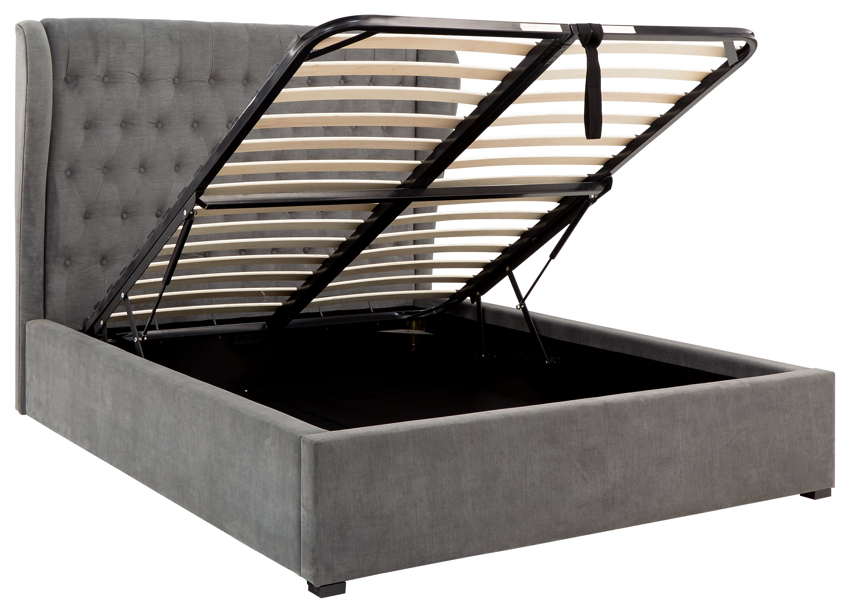 Dakota 135cm Ottoman Bed With Solid Base Grace – Pewter