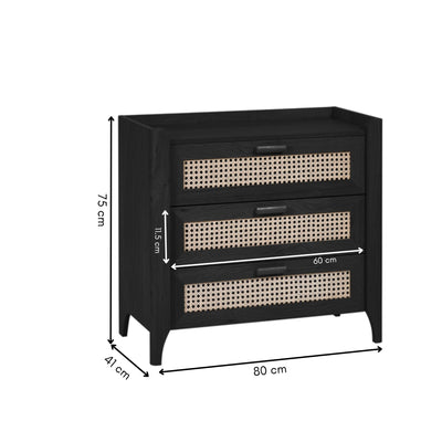 Sydney 3 Drawer Chest - Black Ash – Julian Bowen, view 5