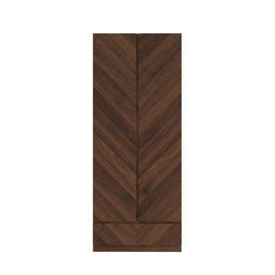 Catania 2 Door 1 Drawer Wardrobe Royal Walnut – GFW
