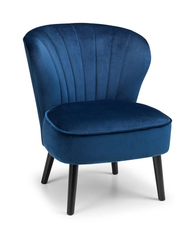 Julian Bowen Accent Chair Coco Velvet Accent Chair - Blue Bed Kings