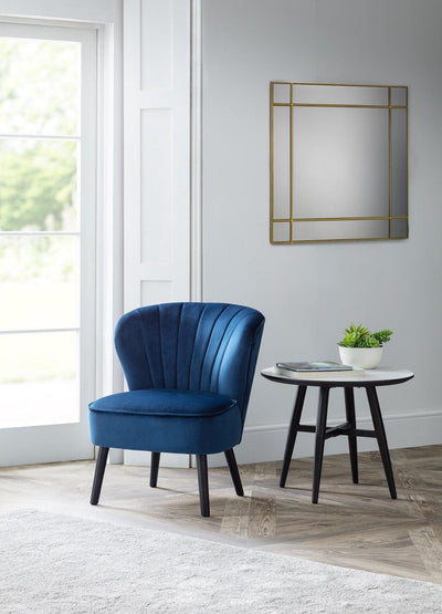 Julian Bowen Accent Chair Coco Velvet Accent Chair - Blue Bed Kings