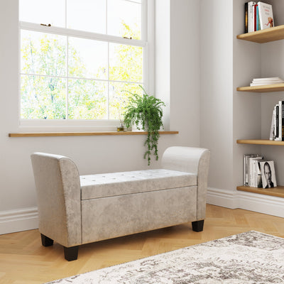 Verona Window Seat Oyster Crushed Velvet – GFW, view 2
