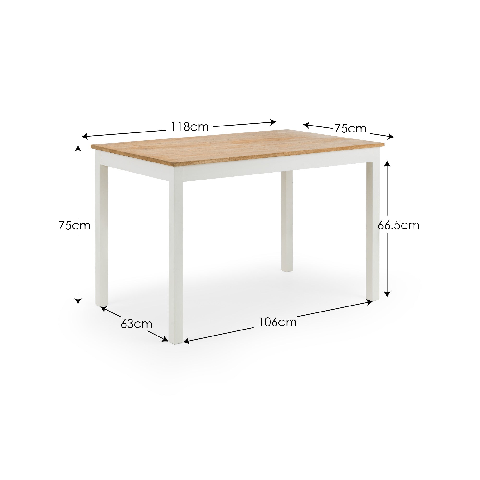 Coxmoor Ivory and Oak Rectangular Table, 1 Ivory and Oak Coxmoor Bench and 2 Ivory Coxmoor Chairs
