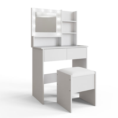 Eva Dressing Table With Stool White – GFW, view 11