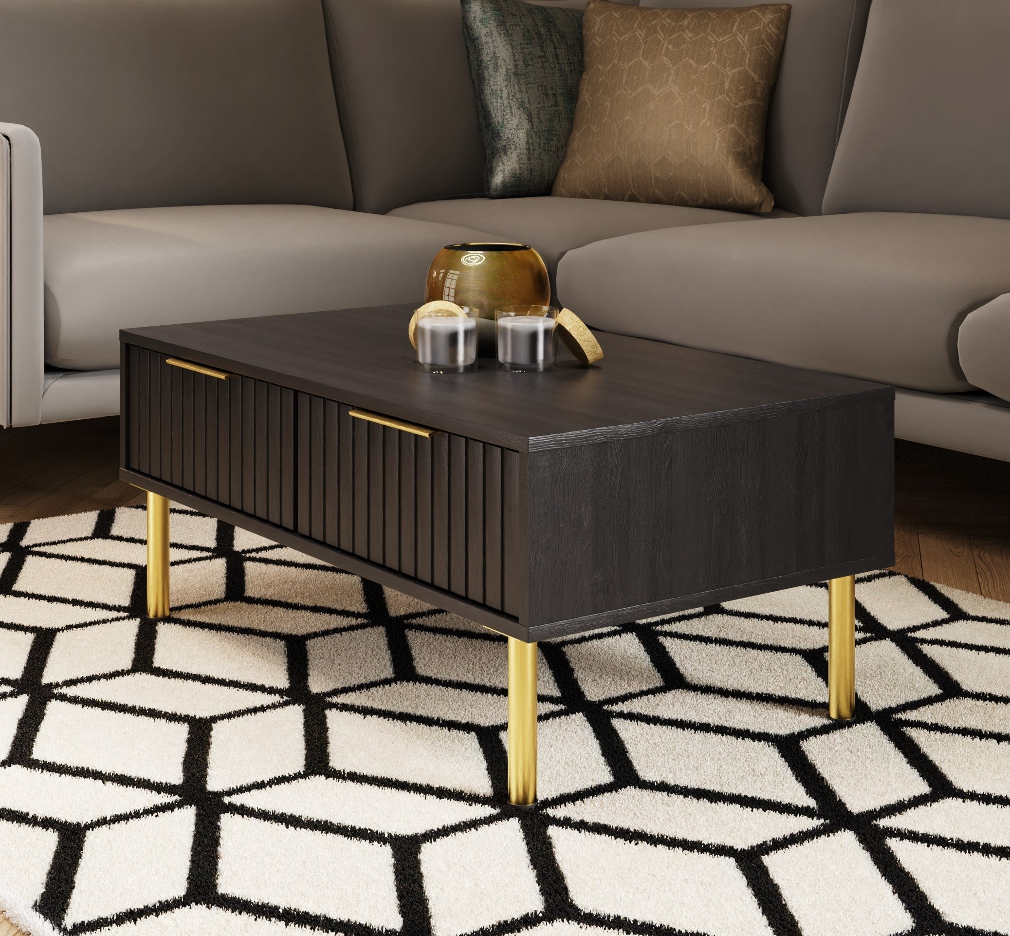 Nervata Coffee Table Black – GFW, view 2