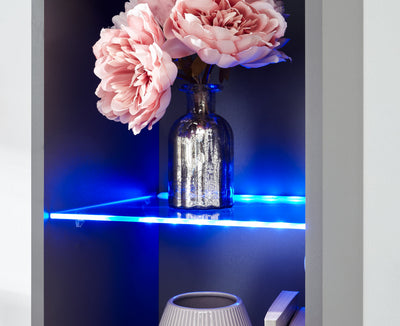 Galicia Tall Shelf Unit With Led Grey – GFW, view 4