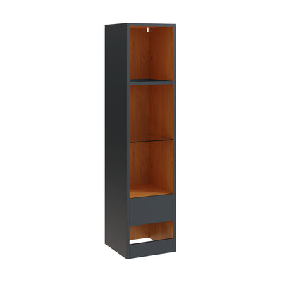 Leon Tall Shelf Unit With LED Anthracite/Oak – GFW