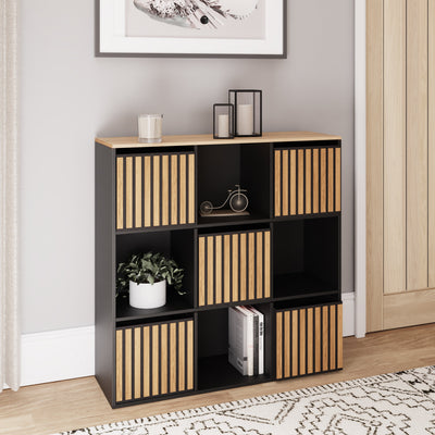 Kube 3X3 Storage Kube Black/Medium Oak – GFW, view 2