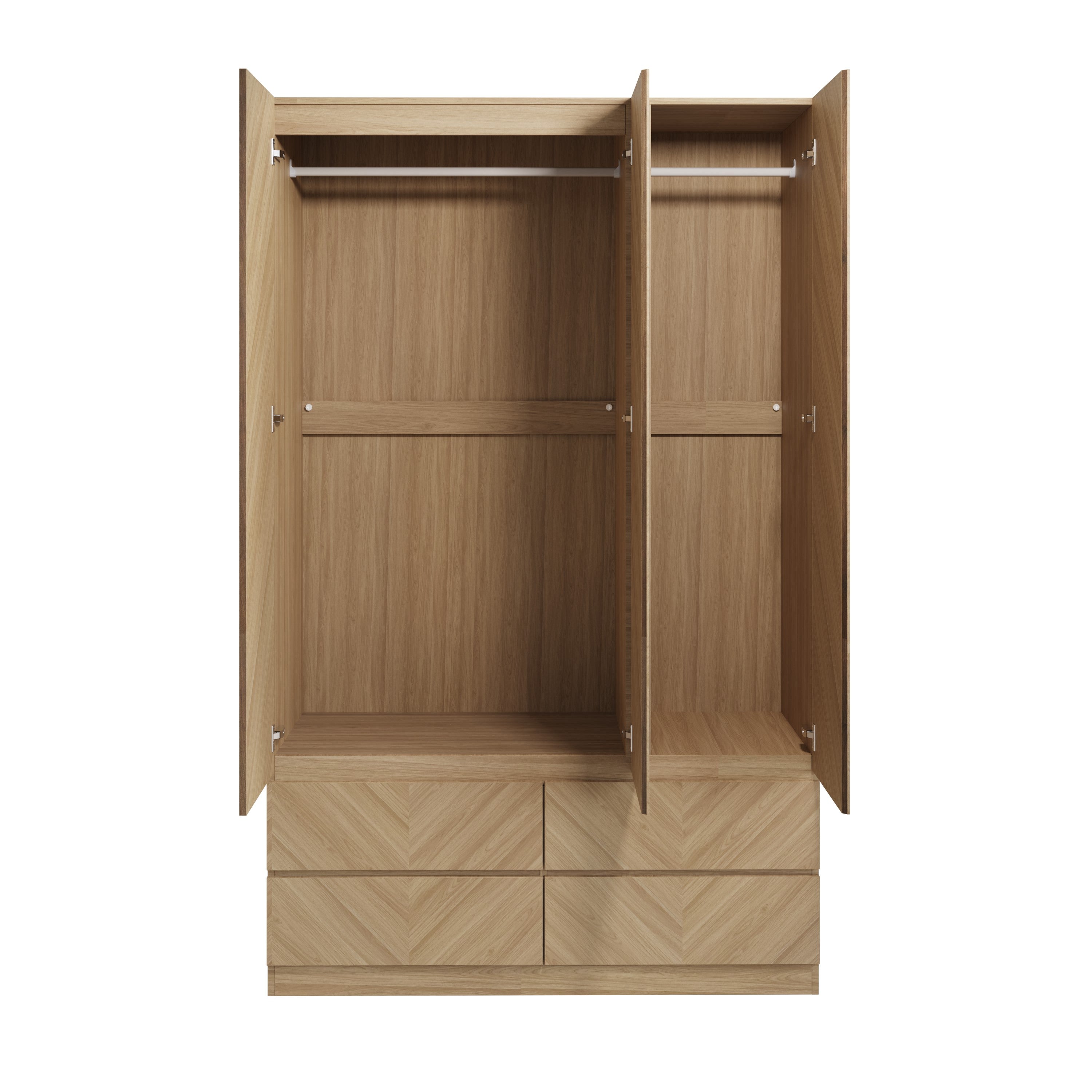 Catania 3 Door 4 Drawer Wardrobe Euro Oak – GFW, view 3