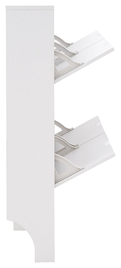 Narrow 4 Drawer Shoe Cabinet – White