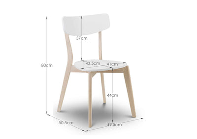 Casa White Square Table and 4 White Casa Chairs