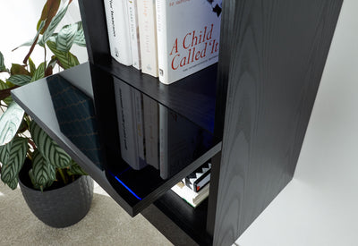 Galicia Tall Shelf Unit With Led Black – GFW, view 8