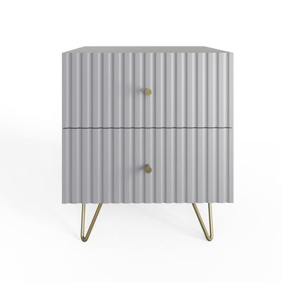 Thalia 2 Drawer Bedside Table Pair – Grey