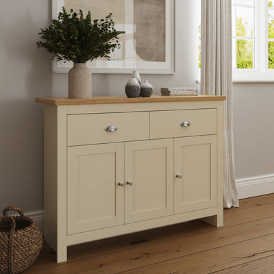 Lancaster Large Sideboard – Cream & Oak