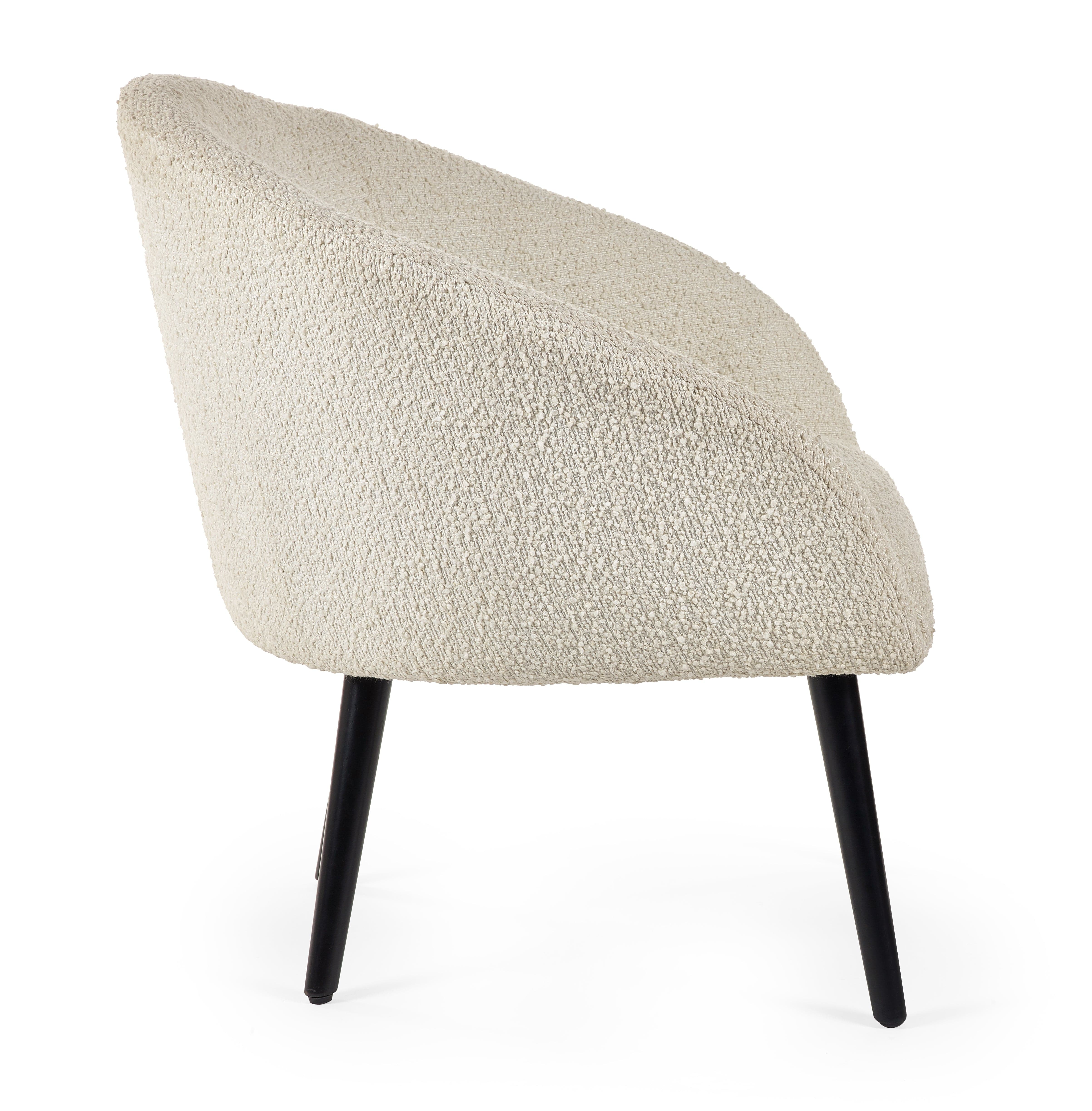 Amari Boucle Accent Chair - Ivory – Julian Bowen, view 2